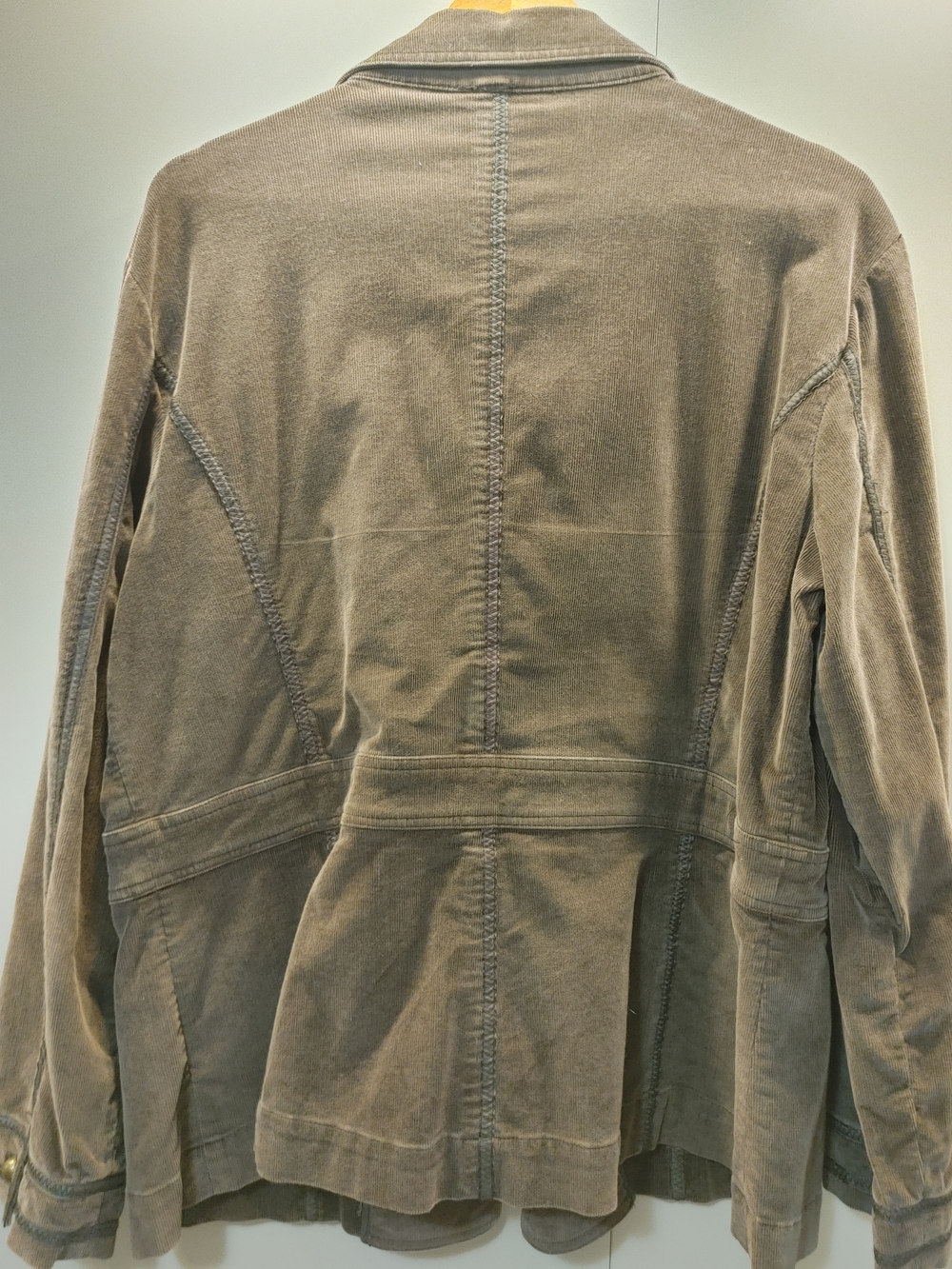 J. Jill Chocolate Brown Corduroy Button-Front Field Jacket - Large - Picture 2 of 4